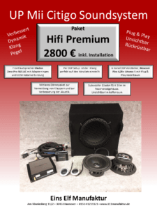 VW UP, Seat Mii, Skoda Citigo Car Hifi Soundsystem upgrade